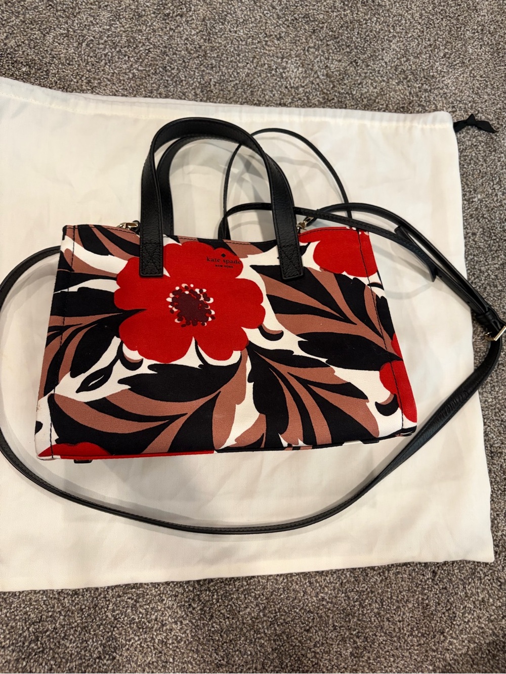 Kate Spade New York Washington Multicolor Canvas Floral Satchel Tote Bag